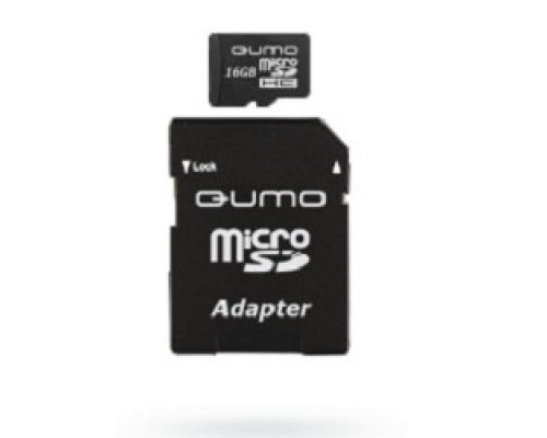Micro SecureDigital 16Gb QUMO QM16(G)MICSDHC10 MicroSDHC Class 10, SD adapter
