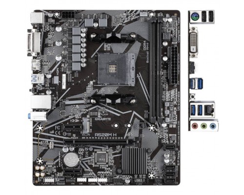 Gigabyte A520M H Soc-AM4 AMD A520 2xDDR4 mATX AC`97 8ch(7.1) GbLAN RAID+DVI+HDMI